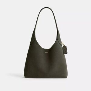 NWT Coach Brooklyn 28 Suede Dark Green Shoulder Bag